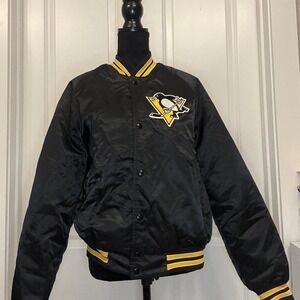 vintage Pittsburgh Penguins Chalk Line satin bomber jacket - Size M